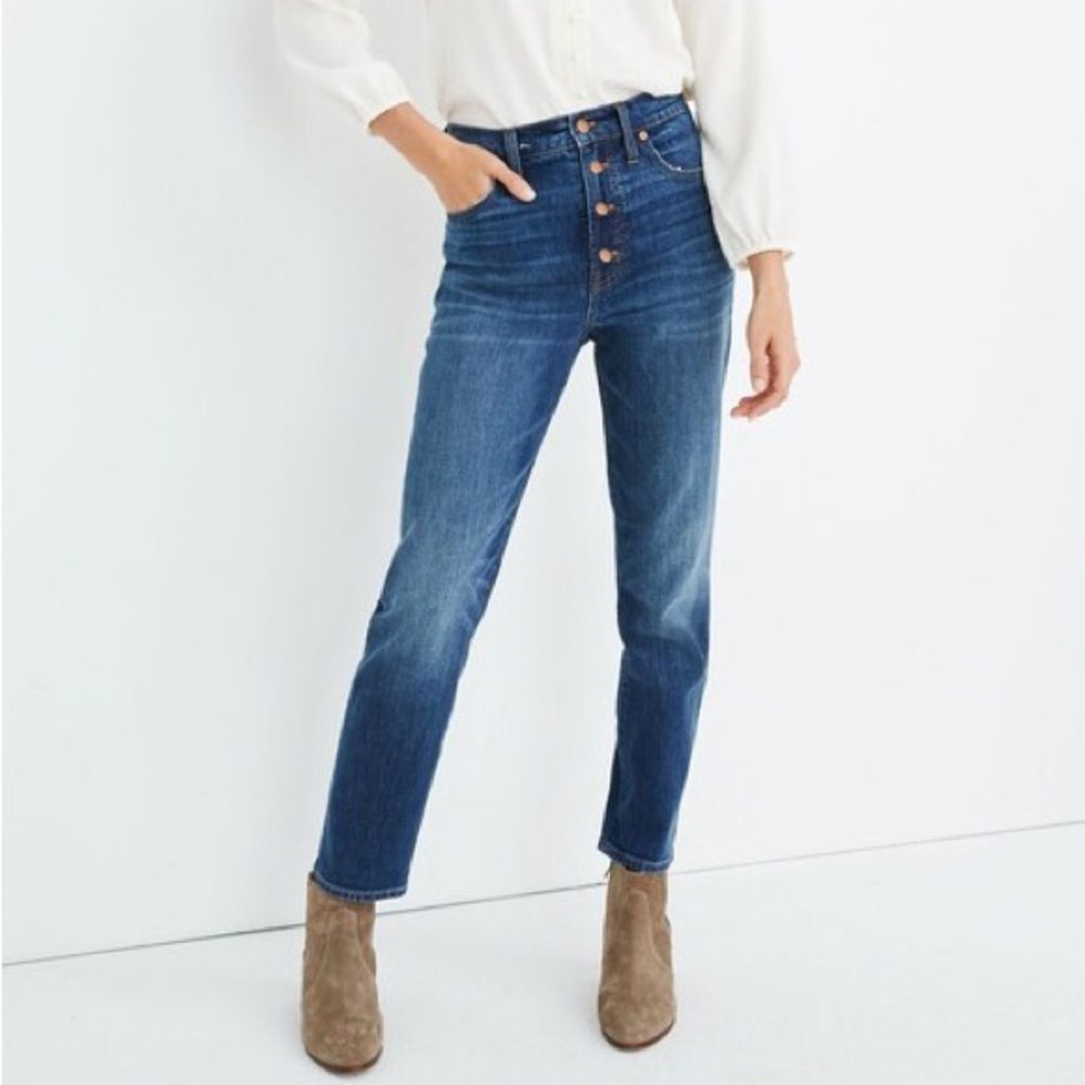 NWT Madewell Women’s Perfect Vintage Jean Barnstable Wash Button Front Size 26